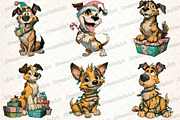 Funny Christmas Dog Clipart, an Illustration by DreamCafeArt (Thumbnail 5 of 8)