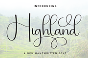 Highland | Script Font, a Handwritten Font by Scratchones (Thumbnail 1 of 9)