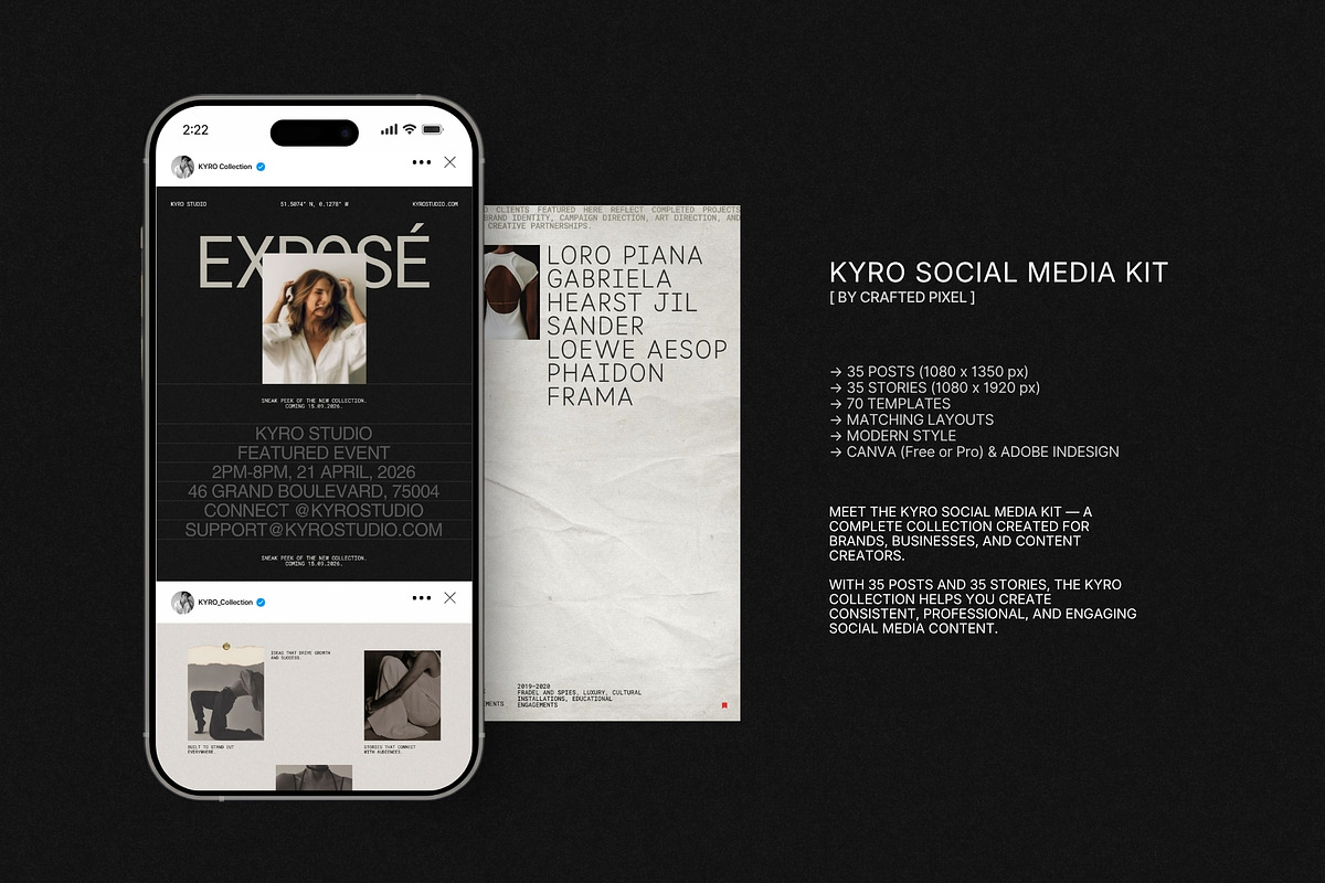 KYRO | Instagram Post & Story (III), a Social Media Template by Crafted Pixel (Photo 2 of 10)