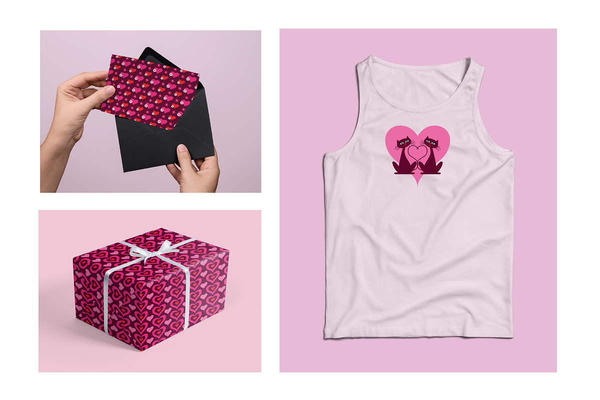 Cat Valentine & Seamless Patterns preview 3