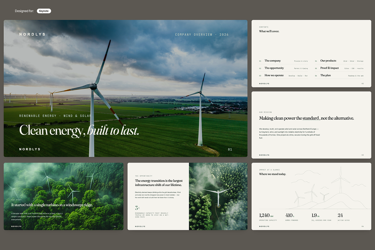 Clean Energy Pitch Deck Presentation, a Presentation Template by Oday Noon (Photo 1 of 9)