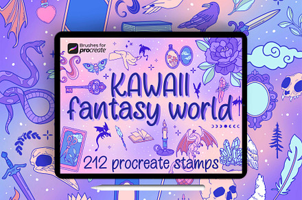 210+ procreate kawaii fantasy stamps