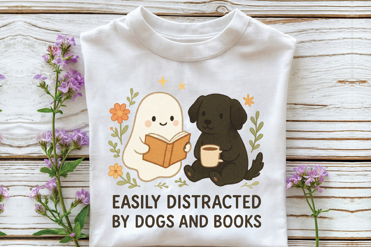 Dogs and Books Lover Ghost PNG, an Illustration by CraftArtStudio (Photo 3 of 4)