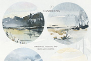 Hand Painted Winter Landscapes, a Seasonal Illustration by ArtMaslyana (Thumbnail 4 of 5)
