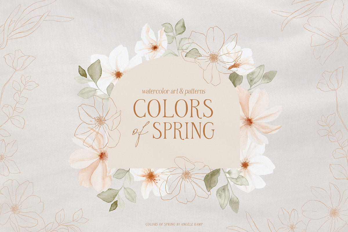 Colors of Spring watercolor flowers, an Illustration by Angele Kamp (Photo 11 of 11)
