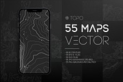 55 Vector Topographic Maps Bundle, a Texture Illustration by RDShop (Thumbnail 1 of 11)