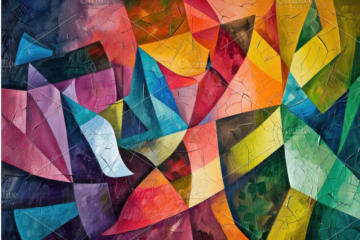 Vibrant abstract painting featuring, an Illustration by Ylivdesign