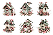 Whimsical Spring Birdhouse Clipart, an Illustration by SinaCreation (Thumbnail 3 of 11)