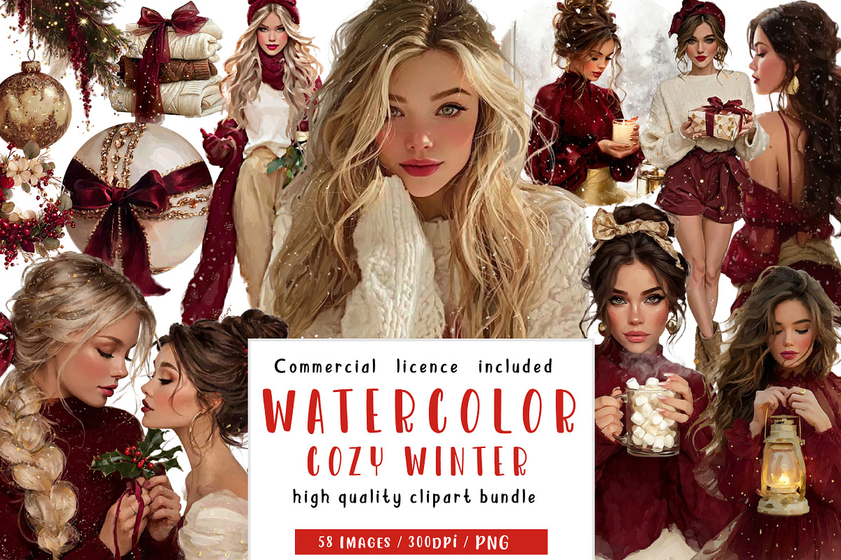 Cozy Winter Clipart, an Illustration by CreationArt (Photo 1 of 5)