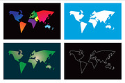 Minimalist World Map ~ 4 Styles, an Illustration by digitalassets (Thumbnail 2 of 2)