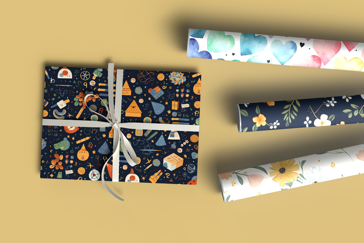 Realistic Gift Wrapping Paper Mockup, an Advertising Mockup by Rami's Mockups (Photo 7 of 8)