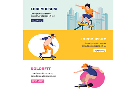 characters skating. Skateboarding