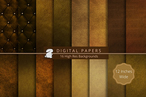 Golden Leather Digital Papers