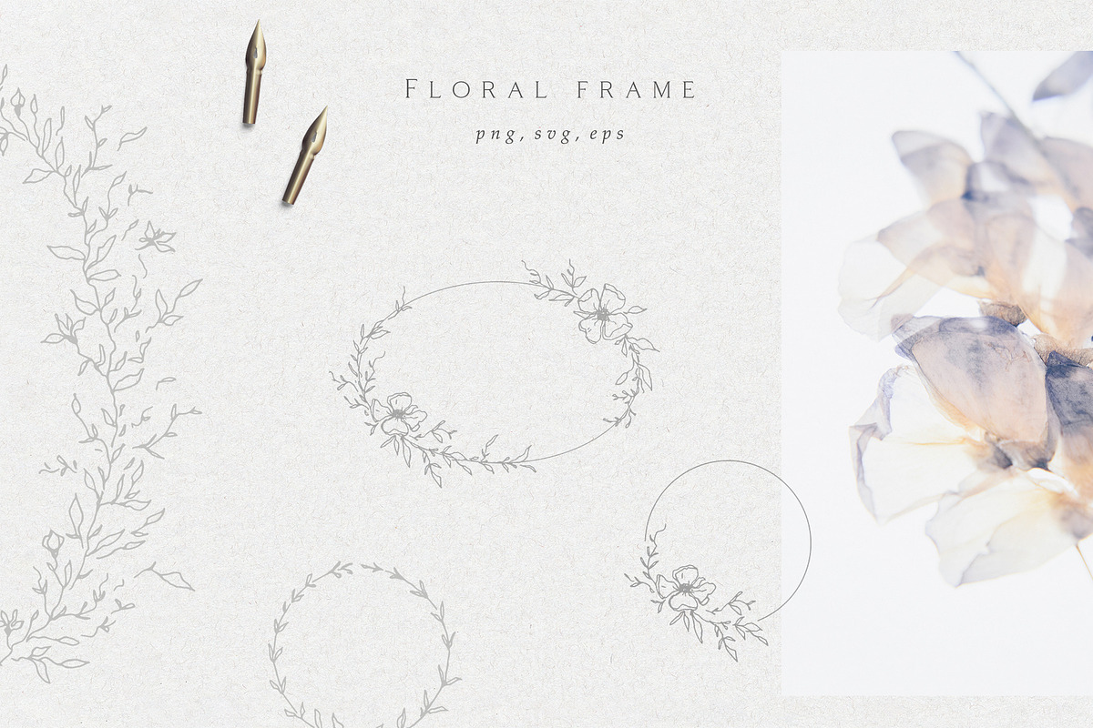 Floral wreath Wedding Flowers crest, an Illustration by Summer Nightingale Art (Photo 3 of 7)