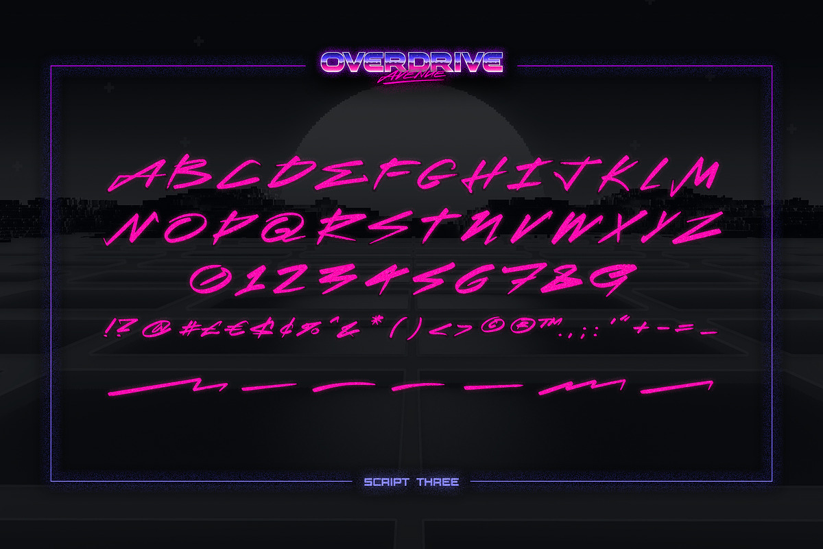 Overdrive Avenue – 2 in 1 Retro Wave, a Symbol Font by Ckybe's Corner (Photo 7 of 14)