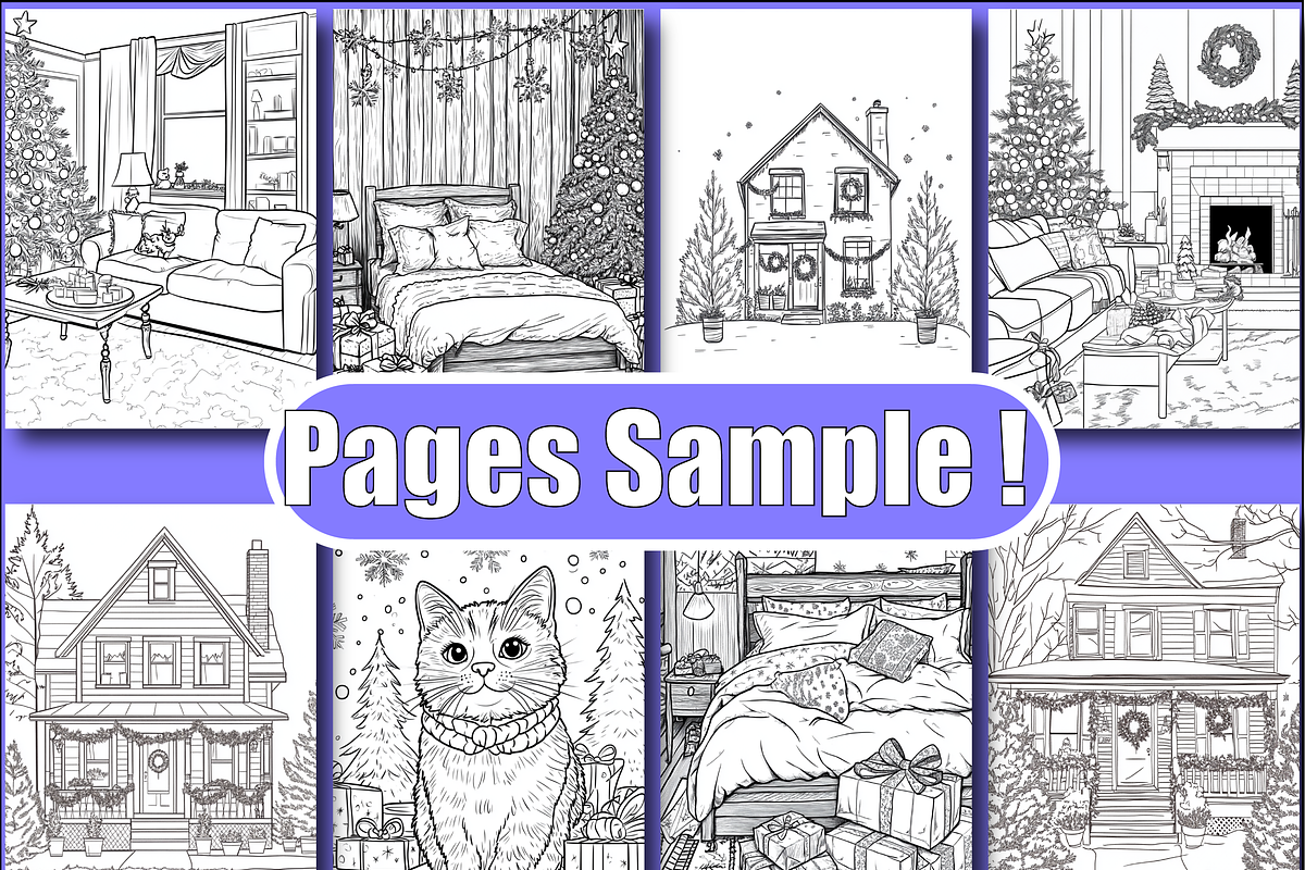 Christmas Home Interior Coloring, an Animal Illustration by Printable Design Store (Photo 2 of 3)