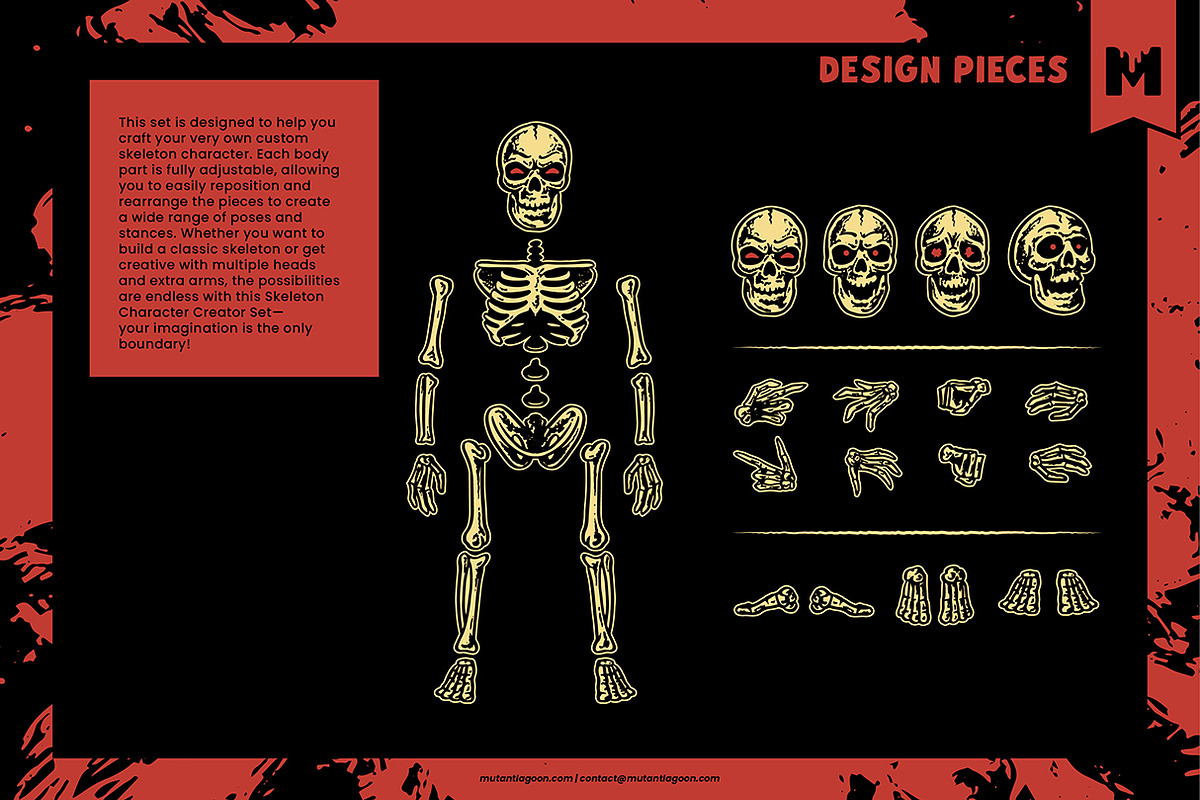 Skeleton Character Creator Kit, a Branding & Logo Template by Mutant Lagoon (Photo 5 of 12)