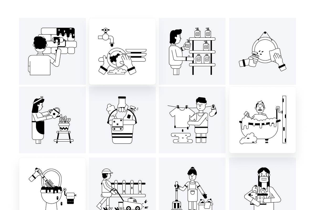 Animated Housekeeping Icons, a Duotone Icon by Prosymbols (Photo 9 of 10)