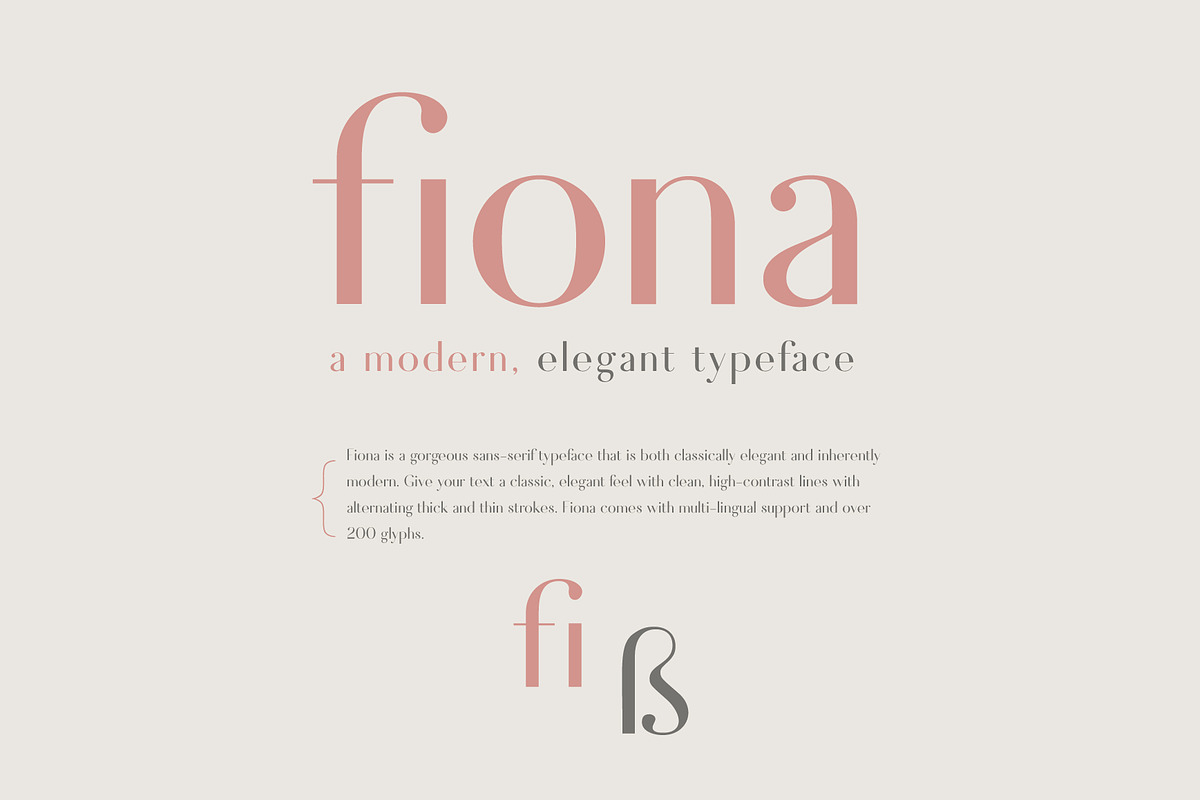 Fiona - An Elegant Typeface, a Sans Serif Font by Josh O. (Photo 6 of 7)
