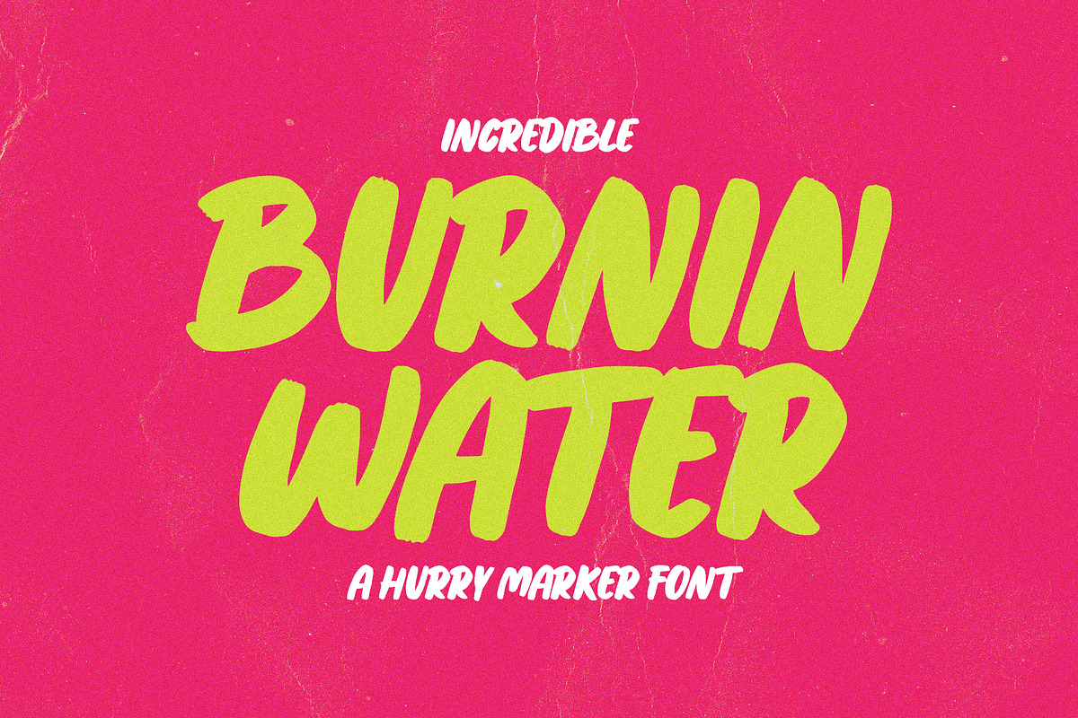 Burning Water / marker font, a Handwritten Font by supfonts (Photo 1 of 14)