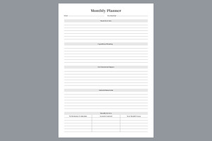 Generic Monthly Planner Planning