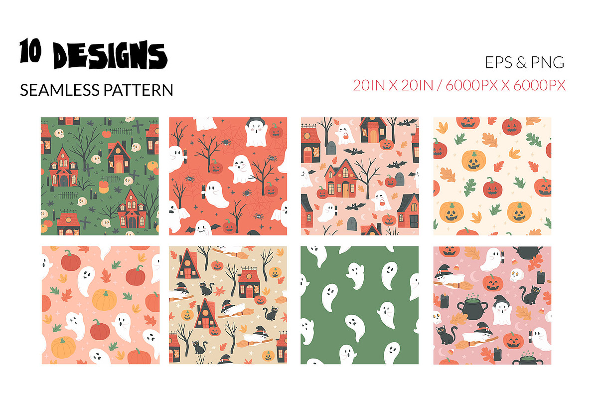 Halloween Haunted House Pattern, a Pattern Graphic by CreativeChristiana (Photo 2 of 8)