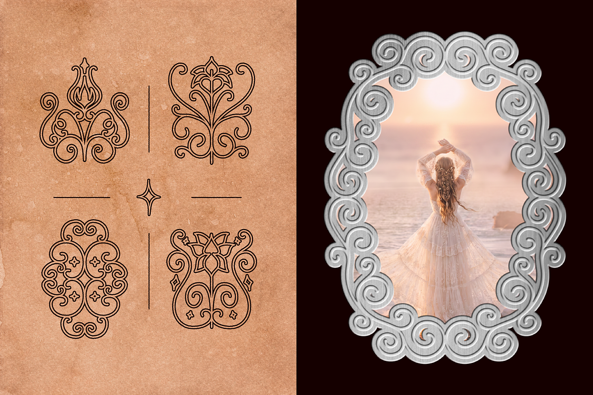 Ornate Floral Frames & Flourishes, an Object Graphic by venimo (Photo 9 of 14)