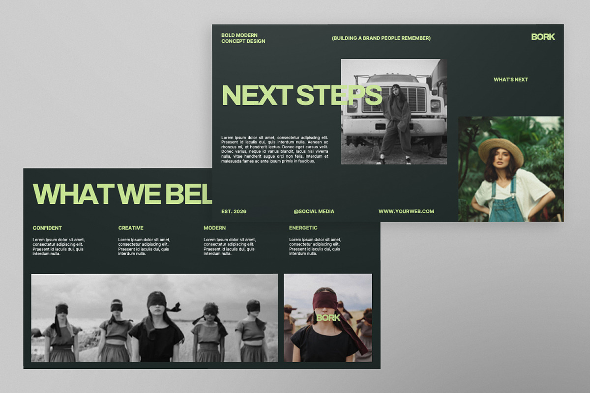 BORK Bold Brand Powerpoint Template, a Presentation Template by Portocraft (Photo 3 of 7)