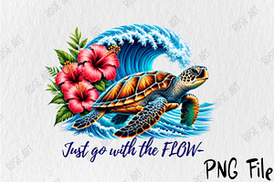 Just Go With The Flow Sublimation Pn, a Seasonal Illustration by Rose Art