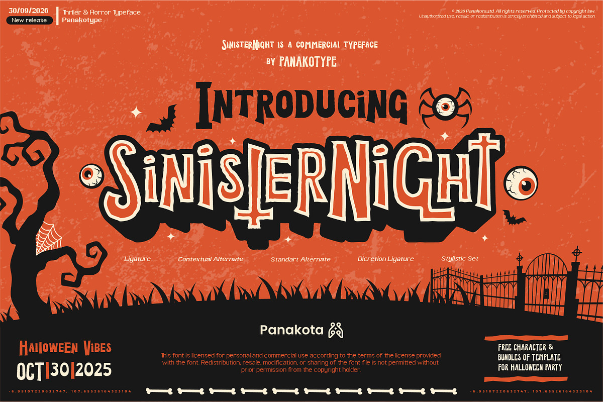 SinisterNight-Halloween Typography, a Blackletter Font by panakota studio (Photo 1 of 10)