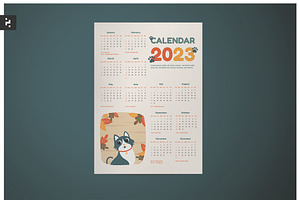 Cute Cat Calendar 2023, a Stationery Template by Neermana