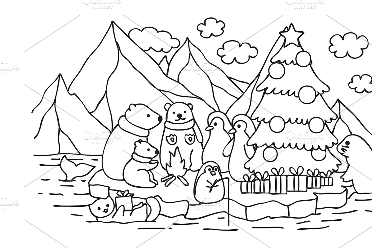 Merry Christmas and happy new year, an Animal Illustration by Somjai King (Photo 5 of 10)