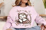Whimsical Spring Cat Clipart Bundle, an Illustration by Canvas Craft (Thumbnail 4 of 7)