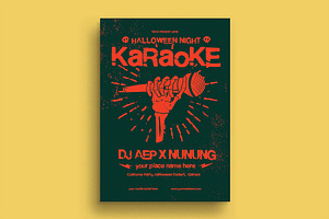 Halloween Karaoke Party Flyer, a Flyer Template by megarez