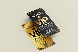 Gold VIP Pass, a Card Template by Tzochko