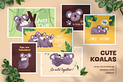 Cute koalas set, cards, patterns, an Animal Illustration by PaperTrident (Thumbnail 1 of 17)