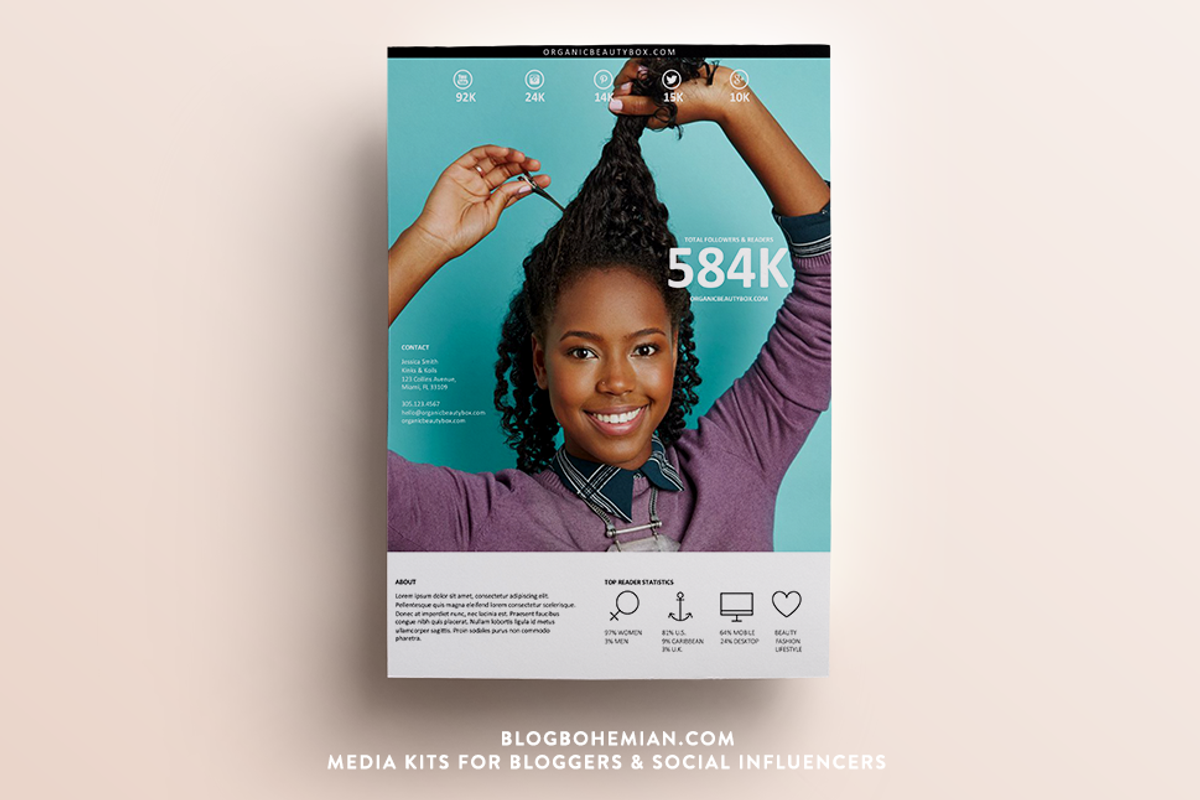 2 Page | Media Kit + Rate Sheet, a Resume Template by BlogBohemian (Photo 2 of 3)