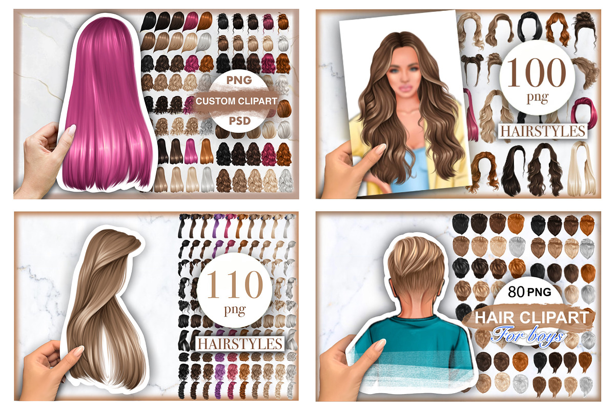 Large bundle with hair 1000+, a Person Illustration by Elenbushe (Photo 2 of 14)