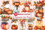 Watercolor Autumn Jar Sublimation, an Illustration by CitraGraphics (Thumbnail 1 of 6)