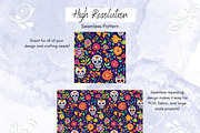 Fiesta Sugar Skull Seamless Pattern, a Graphic by Paper & Pattern Studio (Thumbnail 3 of 9)