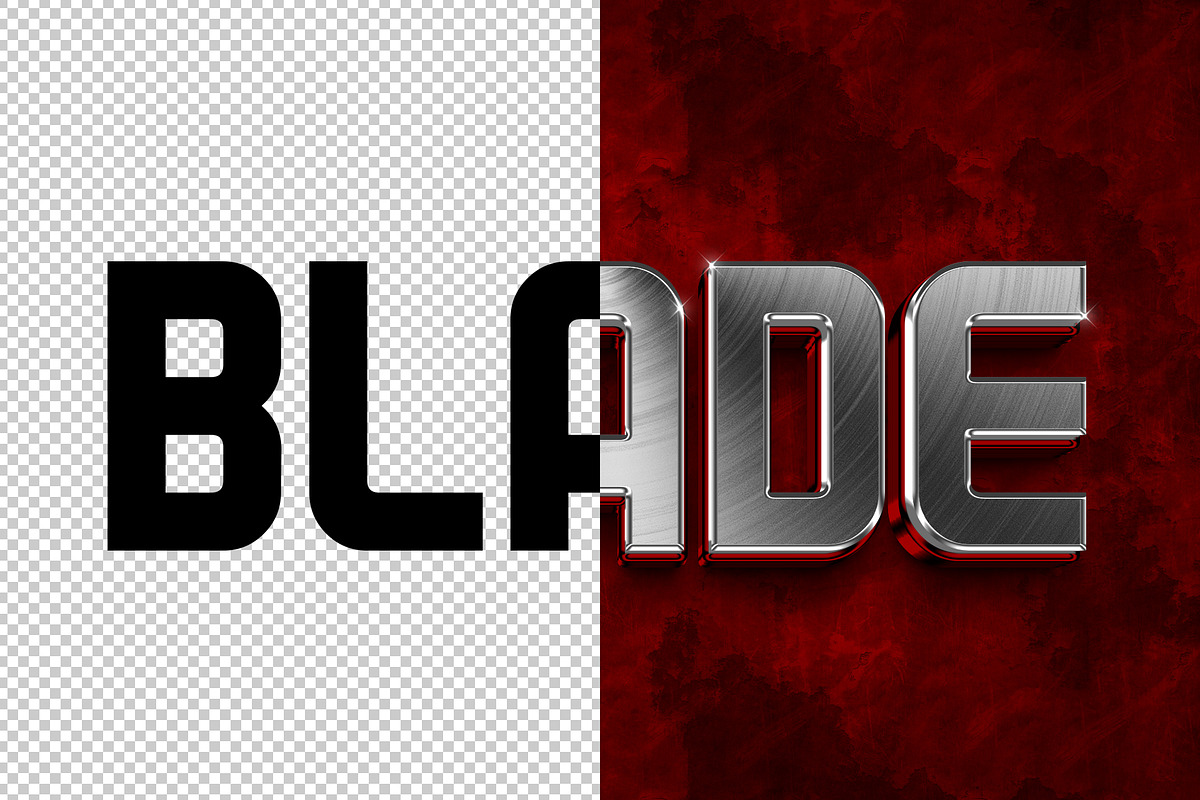Blade 3D editable text effect, a Layer Style Add-On by Hello Muh (Photo 2 of 2)