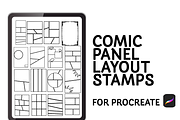 Comic Panel Layout Stamps for Procre, a Brush Add-On by An Inkling Of Curry (Thumbnail 1 of 3)