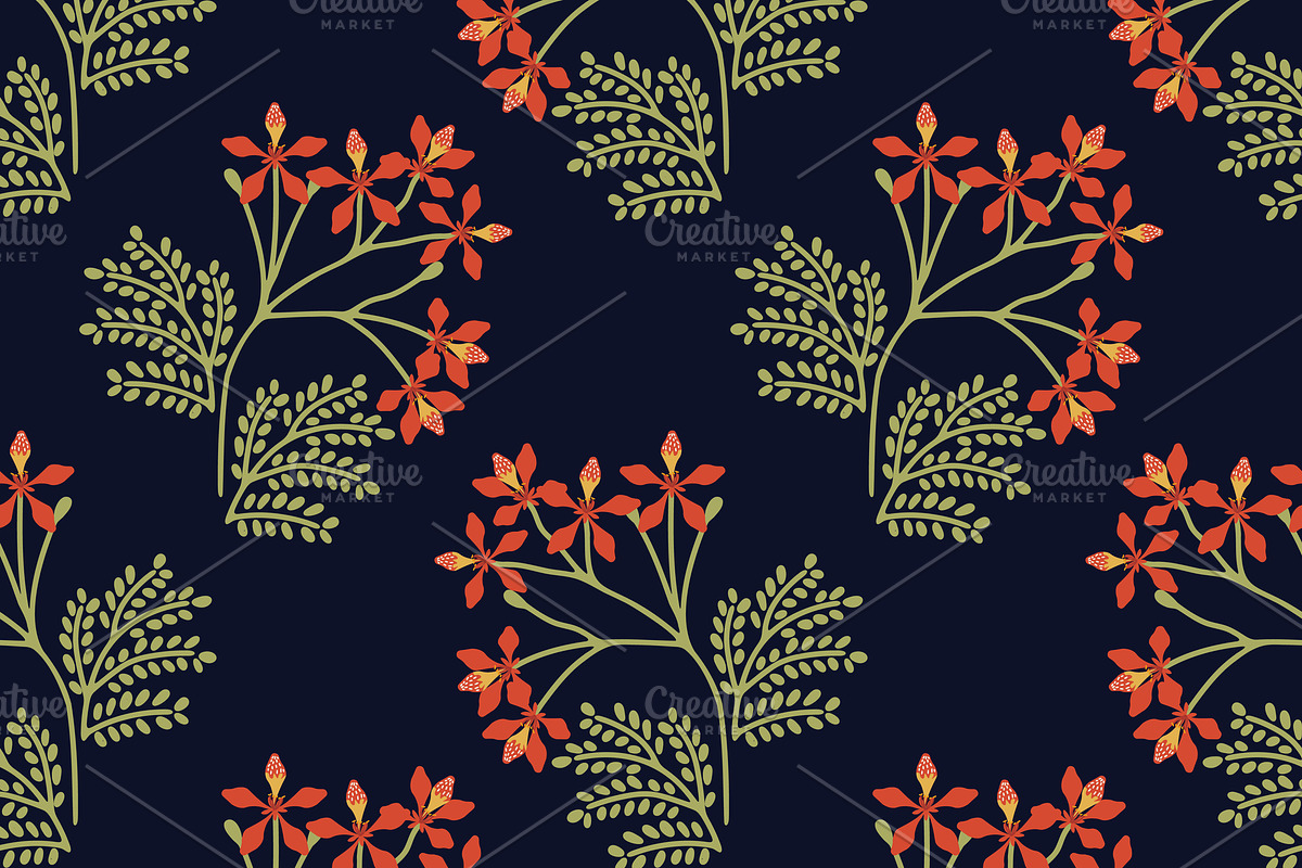 Delonix regia pattern, a Pattern Graphic by elyomys (Photo 1 of 3)