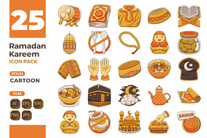 Ramadan Kareem Icon (Cartoon Style), an Outline Icon by MEDZ