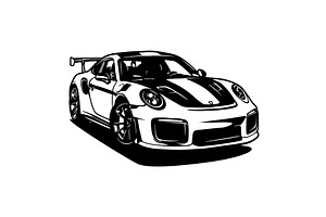 2018 911 GT2 RS Sport car - Classic, an Illustration by Digital-Clipart
