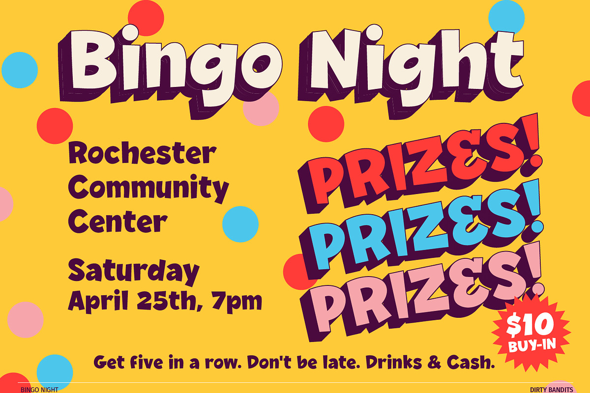 Bingo Night, a Sans Serif Font by Dirty Bandits Type (Photo 9 of 10)