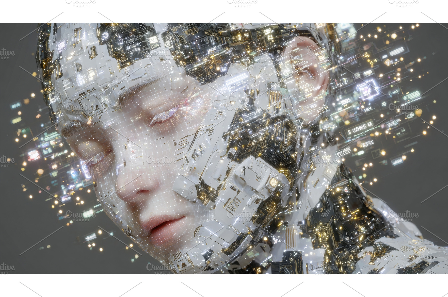 A white female android's face is, a Technology Photo by ZinetroN