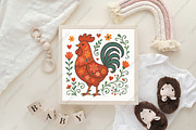 Floral Chicken Valentine PNG, an Illustration by CraftArtStudio (Thumbnail 4 of 4)