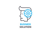 Business solution concept , outline icon, linear sign, thin line ...