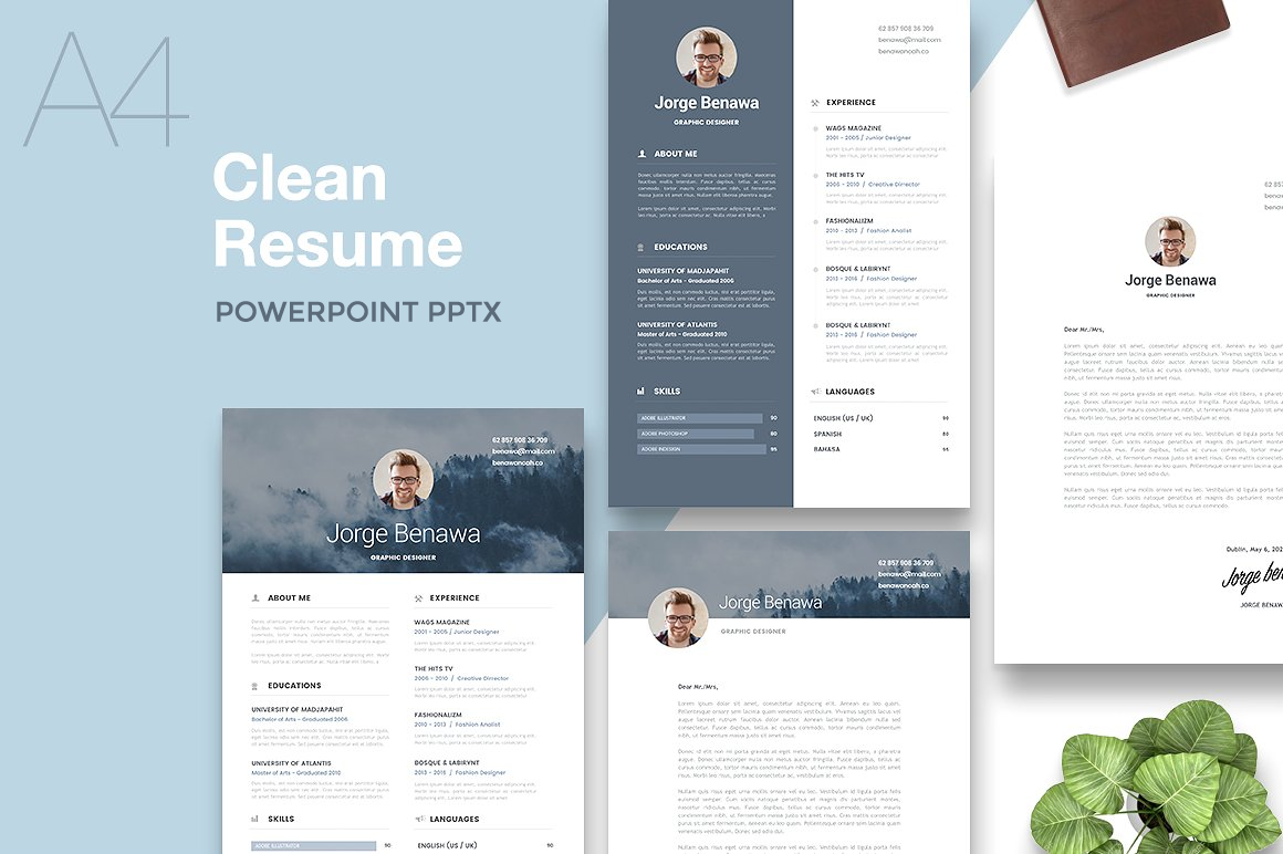 Resume 2.0 - A4 PowerPoint Format, a Resume Template by Studio Moara ...